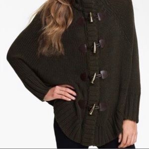 Michael Michael Kors Black/Gray Zip-Up Sweater w/Batwing Sleeves Sz XXS